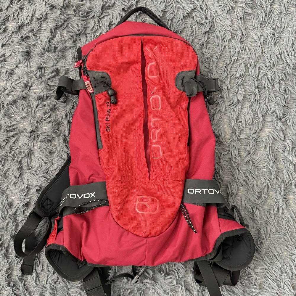 Ortovox Ski Plus 23 Multi Pocket Hiking Backpack Black/Red Good Condition